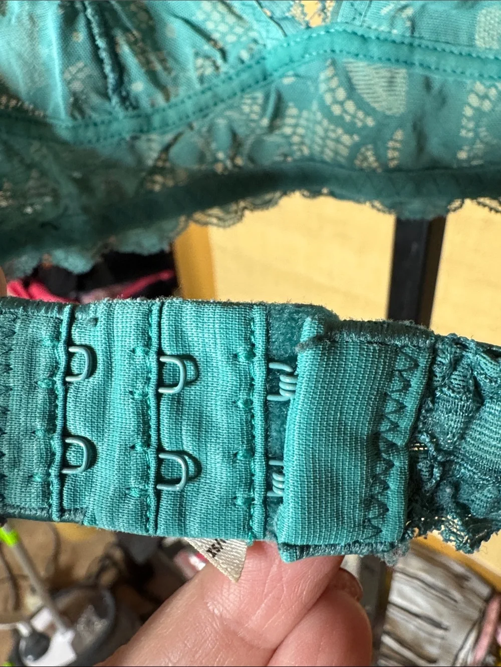 Free People Intimately Galloon Lace Halter Bralette Evergreen XS